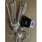 voordelige Zonne-lichtslingers-2 In 1 Buiten Zonne- Meteor Shower Licht String 16Tubes 384 LED Parels Binnen en Buiten Binnenplaats Dakrand Balkon Portiek Bruiloft Festival Sfeer Decoratieve Lichten Afstandsbediening