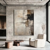 cheap Abstract Paintings-Handmade Oil Painting Canvas Wall Art Decoration Abstract for Home Sofa Background Entrance Hall Decor Stretched Frame Hanging Painting/Rolled Frameless Unstretched Painting