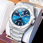 levne Quartz hodinky-OLEVS pánské quartzové hodinky obchodní luminiscenční kalendář vodotěsné dekorativní nerezové hodinky