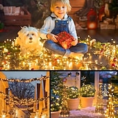 Недорогие LED ленты-Светодиодная гирлянда для рождественской елки, 10 м, 500 светодиодов, гирлянда с теплым белым светом, 8 режимов мерцания, декоративная гирлянда для домашнего рождественского праздничного освещения,