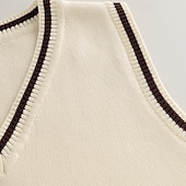 billiga Tröjor och koftor-Barn Pojkar Pullover tröja Färgblock Ärmlös V-ringad Utomhus Mode Marinblå Höst Kläder 4-12 år
