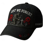  Para que não nos esqueçamos, boné da lembrança bordado com flores de papoula para o Dia da Memória, em homenagem aos veteranos, militares e heróis caídos.