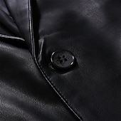 economico Blazer Classici da Uomo-Per uomo Blazer Formale Natale Ufficio Tasca Moda Classico Inverno Primavera &amp; Autunno Poliestere Semplice Tasca Casual / Quotidiano Monopetto Giacca Nero