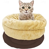 abordables Litières et couvertures pour chiens-Lit-niche auto-chauffant 4 en 1 pour chat, cachette douillette pour dormir
