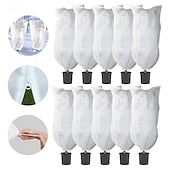 baratos aquecimento e resfriamento-Conjunto de 3 capas protetoras para plantas contra geadas, grandes sacos verdes resistentes ao gelo com fecho de zíper e cordão, proteção de inverno para árvores e arbustos no jardim, ideais para