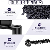 preiswerte Baumaterialien-24 Stück 3/8-Zoll-Druckguss-Türglas-Fenstergitterclips mit Schrauben für Sturmtürhalterungen und Fenstergitterbefestigungen, robuste schwarze Beschläge für den privaten und gewerblichen Gebrauch