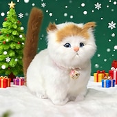 cheap For Kids-Ideal Christmas Gifts for Grandkids Girls Boys, Lovely Simulation Animal Doll Plush Cat Toy with Sound Kids Toy Decorations Stuffed Toys