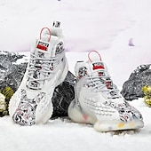 abordables Zapatillas Informales-Hombre Zapatillas de deporte Zapatos de Navidad Forro de Lana Zapatos para correr Zapatos de Paseo Casual Punto Cómodo Antideslizante Transpirable Botines / Hasta el Tobillo Cordones Negro Blanco Rojo