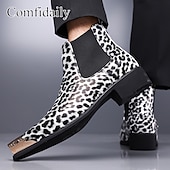 cheap Chelsea Boots-Men's Brown Leopard Print Chelsea Boots – Trendy and Bold Design, Ideal for Casual Wear, Street Style and Fashion-forward Occasions