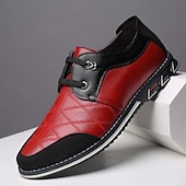 economico Scarpe casual degli uomini-scarpe slip-on trapuntate rosse e nere da uomo con lacci elastici - calzature casual alla moda per le uscite del fine settimana