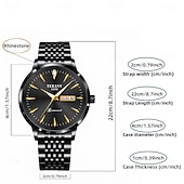 voordelige Quartz-horloges-Geavanceerd herenhorloge modieuze heren quartz horloge modieuze kalender fluorescerende wijzerplaat het beste cadeau voor mannen