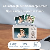 olcso Fényképezőgép és fénykép-digitális fényképezőgép 56mp-es fényképezőgépek fotózáshoz, célozd meg és lőj digitális fényképezőgép autofókusszal, dupla kamerás vakuval, 16x zoommal, rázkódásmentesítéssel, 128 GB-os kártyával,