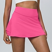 abordables Faldas y Skorts para Mujeres-Mujer Color sólido Falda casual Falda de tenis Pantalones cortos de tenis Falda con shorts 2 en 1 Secado rápido Elástico Transpirable Tenis De Deporte Corriendo Prendas de abajo Negro Blanco Rosa