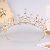 abordables Tiara &amp; Coronas-Tiaras de la corona Vestimenta de Cabeza Legierung Boda Cumpleaños Elegante Con Cristal Celada Sombreros