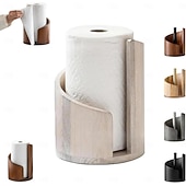 cheap Storage Racks-Mountain Paper Towel Holder Countertop with Mango Wood Round Base and Holder, Wood Paper Towel Holders Countertop, Spiral Design Decorative Storage Box for Bathroom Storage