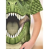 Недорогие Мальчиковые 3D Животные-Мальчики 3D Графика Динозавр Футболка С короткими рукавами 3D печать Лето Весна Спорт Мода Уличный стиль Дети 4-12 лет Вырез под горло на открытом воздухе Повседневные Стандартный