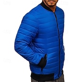 economico Piumini e parka da uomo-Per uomo Cappotto Invernale Giacca imbottita Giacca Imbottita Tasca Poliestere Vacanza Abbigliamento quotidiano Data Regolare Moda Casual Confortevole Calore Termico Autunno &amp; Inverno Colore Solido