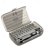 abordables Tournevis et clés-Jeu de tournevis magnétique 32 en 1 avec étui, comprend un kit d&#039;outils de réparation de précision 30 bits, un outil de tournevis torx pour bijoutiers, montres, téléphones, ordinateurs portables,