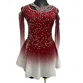 voordelige Schaatsjurken-Kunstschaatsjurk Dames Voor meisjes Schaatsen Jurken Outfits Zwart Wit Roze Lapwerk Asymetrische zoom Netstof Spandex Hoge Elasticiteit Opleiding Oefenen Wedstrijd Kunstschaatskleding Kristal
