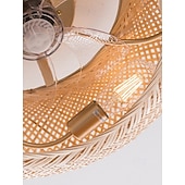 economico Lampade da soffitto con dimmer-ventilatore da soffitto in bambù con luce