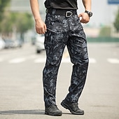 abordables Cargo Pants-Men's Cargo Pants Trousers Multi Pocket Solid Color Windproof Wearable Daily Outdoor Camping &amp; Hiking Streetwear Stylish Blue Camouflage khaki Micro-elastic