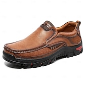 economico Mocassini casual-scarpe slip-on da uomo in similpelle marrone con suola robusta: calzature comode ed eleganti per uscite informali e attività all'aperto