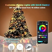 halpa USB-nauhavalot-Älykäs Kauko-ohjattava LED Keiju Narun Valot Tuki App Ohjaus USB Virtalähde 200/100/50 LED Musiikkisynkronointi RGB Värinvaihto Häät Koti Makuuhuone Juhlakoristeet