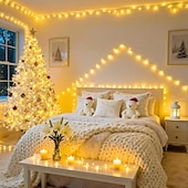 cheap Plug String Lights-Christmas Tree Decorative String Lights Fairy String Lights 8 Function Low Voltage Safety Plug in Holiday Wedding Party Atmosphere Decorative Lights Props 10/20/30/50/100 meters