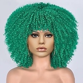cheap Carnival Wigs-Carnival Wig 2026 Blonde Pink Red Afro Afro Curly Short Synthetic Festival Wig Mardi Gras Parade Cosplay Costume Hair for Women