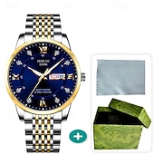 cheap Quartz Watches-Fashionable Men's Wristwatch High-end Men's Quartz Watch Date Calendar Luminous Dial Rhinestone Decoration The Best Gift Choice for Men