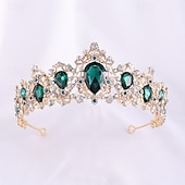 halpa Tiaroita ja kruunuja-Crown Tiaras Pään koriste Metalliseos Häät Syntymäpäivä Tyylikäs Vintage Kanssa Tekojalokivi Päähine Päähineet