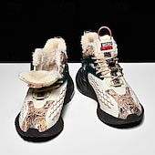 abordables Zapatillas Informales-Hombre Zapatillas de deporte Zapatos de Navidad Forro de Lana Zapatos para correr Zapatos de Paseo Casual Punto Cómodo Antideslizante Transpirable Botines / Hasta el Tobillo Cordones Negro Blanco Rojo