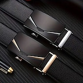 abordables Cinturones de hombre-Hombre Cinturón Hebilla automática Liberación rápida Cuero de PU Legierung Moda Duradero Ajustable Plano Plata Dorado Exterior Diario Cinturón de Cintura