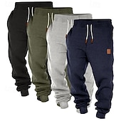 abordables jogging-Homme Joggings Joggeurs Pantalon en polaire Pantalons Cordon de serrage Taille Élastique Pack multiple Uni Confort Longueur complète Extérieur Quotidien Sortir Mode Style Classique 1 2 Micro-Élastique