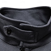 billige Basic gensere-Herre Genser Svart Hvit Militærgrønn Mørkegrå Opprett krage عادي Lomme Sport &amp; Utendørs Daglig Ferie Polyester Gatemote Grunnleggende Fritid Vår Høst Klær Gensere Gensere