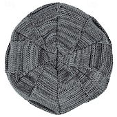 tanie Czapka typu beanie-Męskie Dla obu płci Czapka Beanie Czapki zimowe Czapki Dzianinowy kapelusz Czapka zimowa Czarny Wino Poliester Dzianiny Oddychający Wygodny Dzienne zużycie Wyjściowe Jednolity/zwykły kolor Ciepłe