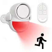 cheap Burglar Alarm Systems-125dB Loud Motion Sensor Alarm Indoor Wireless Infrared Security Motion Detector With Warning Light/Remote Control Suitable for Homes/Sheds/Garages