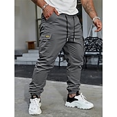 economico Pantaloni cargo-Per uomo Pantaloni Cargo Pantaloni Coulisse Multi-tasche Semplice Indossabile All'aperto Quotidiano Campeggio &amp; Escursionismo Moda Classico Nero Verde militare