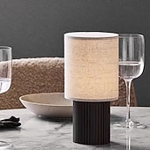 cheap Bedside Lamp-Minimalist Cordless Aluminum Brown Table Lamp