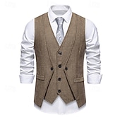 cheap Men's 1920s Costumes-Retro Vintage Roaring 20s 1920s Vest The Great Gatsby Gangster Fancy Dress Men's Halloween Carnival Masquerade Party &amp; Evening Adults' Vest