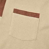 billige Vaffelstrikket T-skjorte-Herre Vaffel T-skjorte T skjorte Vaffel Henley-skjorte Langermet Polokrage Genser Quarter Zip Høst vinter Helfarge Fargeblokk Tradisjonell / vintage Fritid Lapper Fargeblokk Avslappet Hjem utendørs