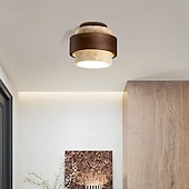 economico Design Anello e Rotondo-plafoniera semplice in travertino nero, lampada da soffitto semi-incassata, apparecchi di illuminazione E27 a 1 testa da posizionare vicino al soffitto, lampada a sospensione semplice e creativa, per
