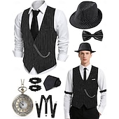 halpa Lisävarusteet ja enemmän-Setti Möly 20s 1920-luku Retro / vintage Asut Liivi Liivit lisävarusteiden kanssa Suuri Gatsby Herrasmies Muoti Naamiaispuku Miesten Halloween Karnevaali Naamiaiset Tanssiaiset Tyttöjen polttarit