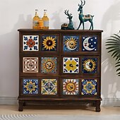 Χαμηλού Κόστους Αυτοκόλλητα πλακιδίων-12 τεμάχια αυτοκόλλητα πλακιδίων τοίχου 3d peel stick 6x6 in, παχύ μωσαϊκό κρυστάλλου αφρού pe, αδιάβροχο backsplash για κουζίνα, μπάνιο &amp;διακόσμηση σπιτιού, μεταλλικό κουτί δώρου με πάνελ τοίχου