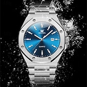 levne Quartz hodinky-OLEVS pánské quartzové hodinky obchodní luminiscenční kalendář vodotěsné dekorativní nerezové hodinky