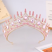 Χαμηλού Κόστους Τιάρες &amp; Στέμματα-Crown Tiaras Headdress Alloy Wedding Birthday Vintage Cute With Rhinestone Headpiece Headwear