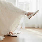 preiswerte Brautjungfer-Grüne Ballerinas aus Satin für Damen mit langen Bändern, elegante und bequeme Schuhe für Hochzeiten und besondere Anlässe