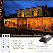 cheap Plug String Lights-Christmas Net Lights Connectable Waterproof String Light 8 Function Timer Remote Control Wedding Festival Party Atmosphere Decorative Lights Low Voltage Safe Plug in