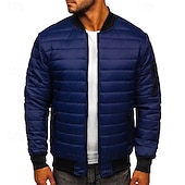 economico Piumini e parka da uomo-Per uomo Cappotto Invernale Giacca imbottita Giacca Imbottita Tasca Poliestere Vacanza Abbigliamento quotidiano Data Regolare Moda Casual Confortevole Calore Termico Autunno &amp; Inverno Colore Solido