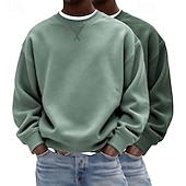 preiswerte Einfache Sweatshirts-Herren Sweatshirt Pullover Lila + Blau Marineblau + Dunkelgrau Dunkelgrün + Gelb Hellgrün + Marineblau Hellblau + Hellgrün Rundhalsausschnitt Einfach Oversize Sport &amp; Outdoor Lässig Täglich